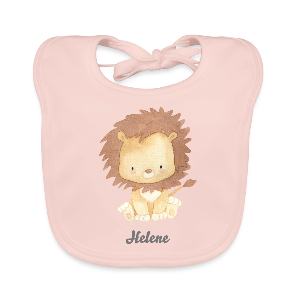 Baby Bio-Lätzchen - Löwe - personalisierbar - Rose
