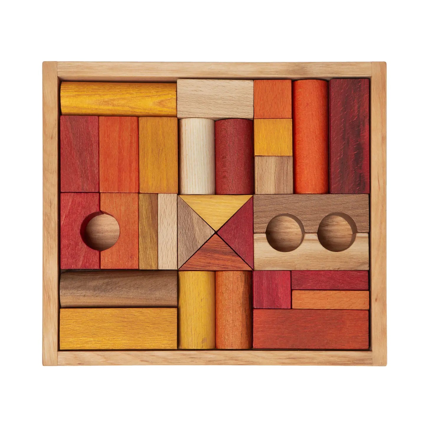 Montessori Holzklötze - weinrot