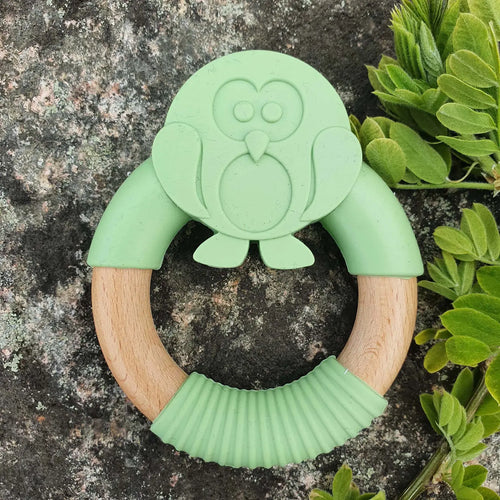 Beißring Pinguin - pastellgrün