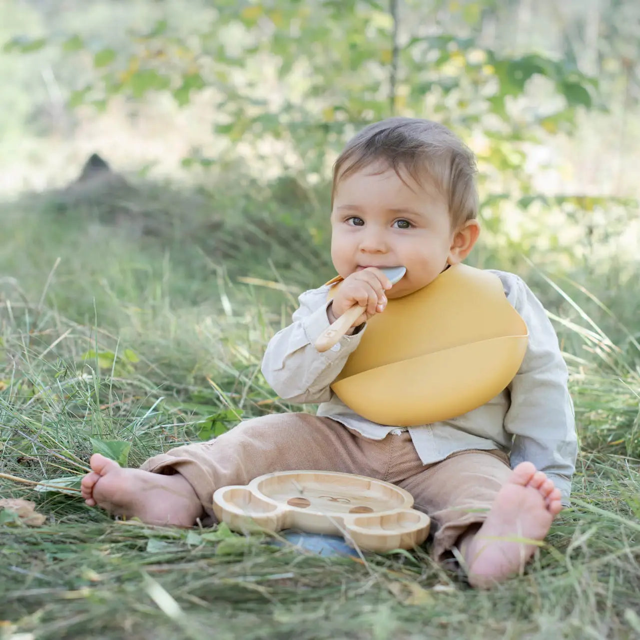 Baby Lätzchen - ocker