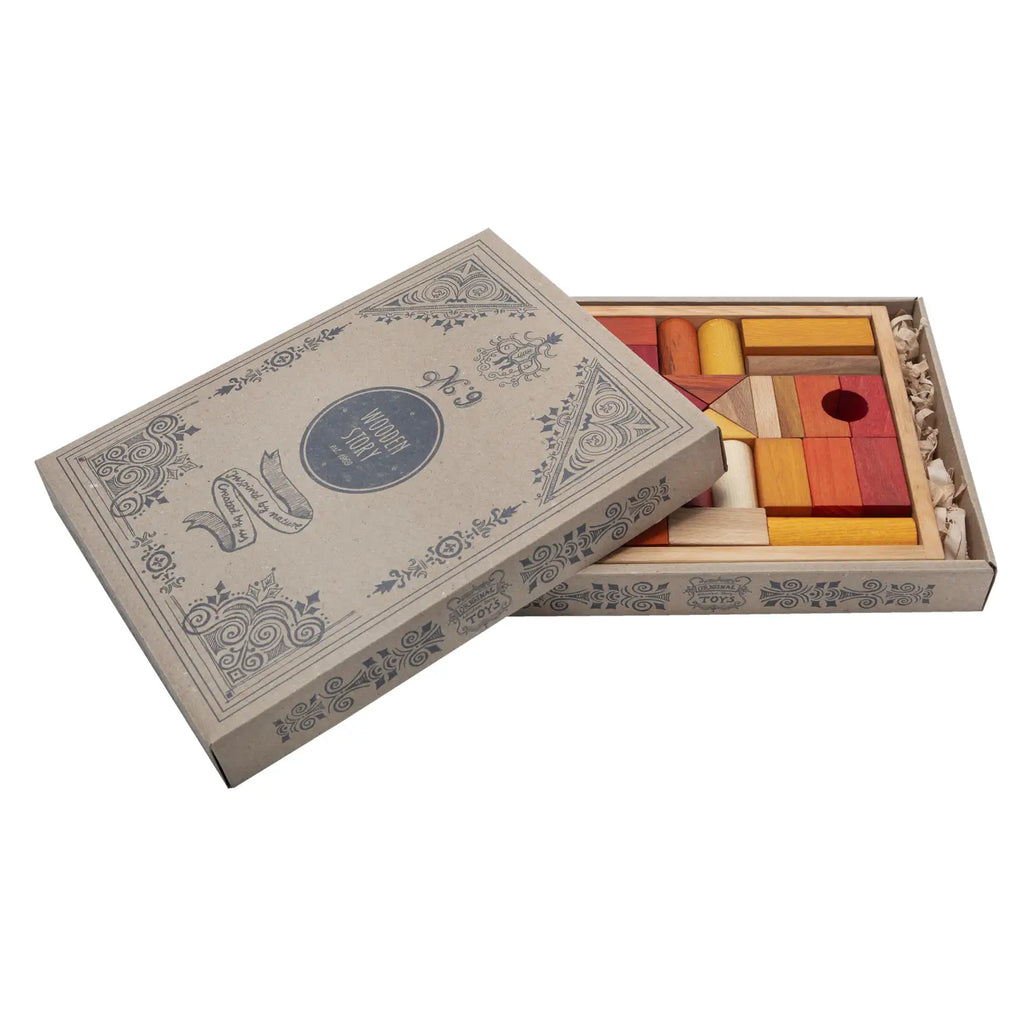 Montessori Holzklötze - weinrot