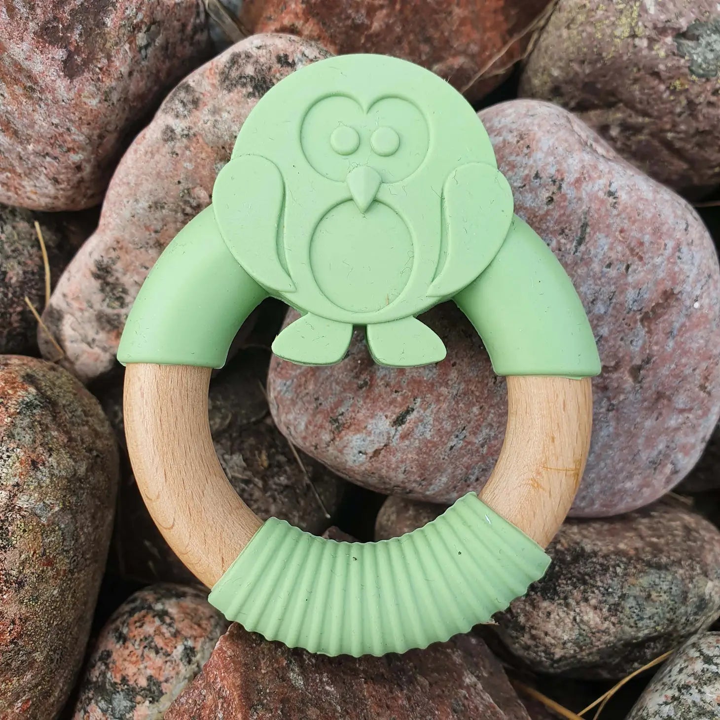 Beißring Pinguin - pastellgrün