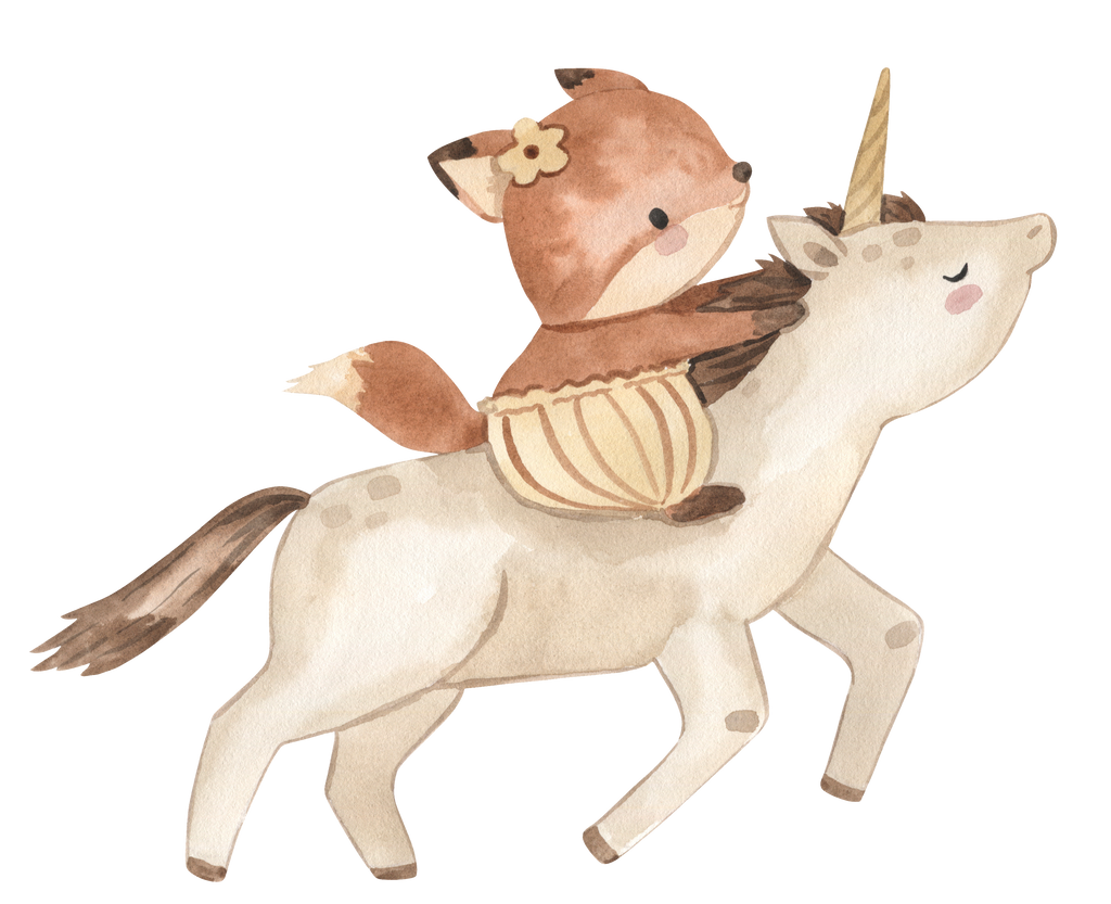 Wandsticker Aufkleber Eichhörnchen mit Einhorn