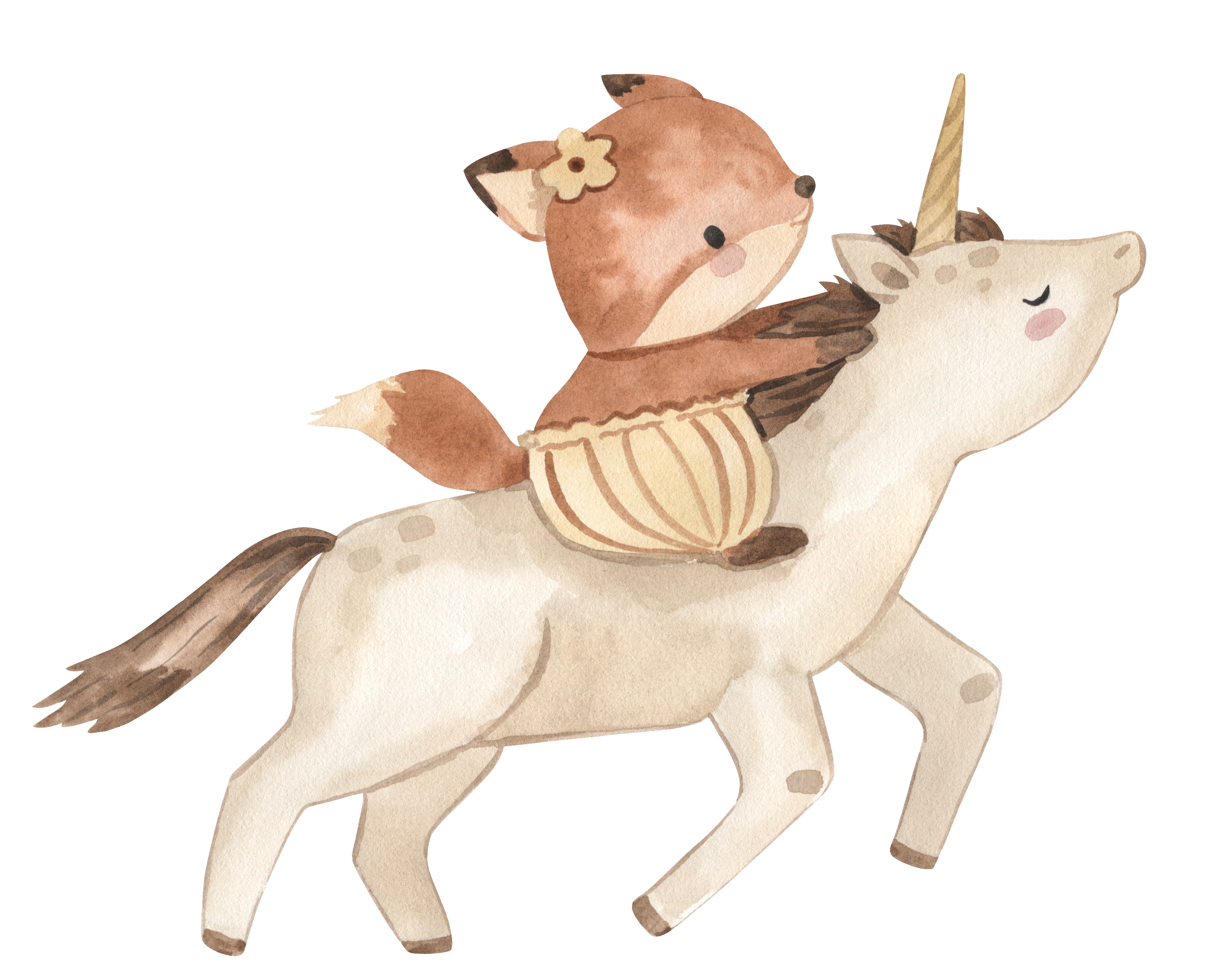 Wandsticker Aufkleber Eichhörnchen mit Einhorn