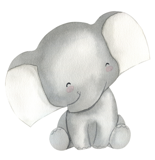 Wandsticker Elefant Kinderzimmer – Aquarell Wandtattoo – Bild 2
