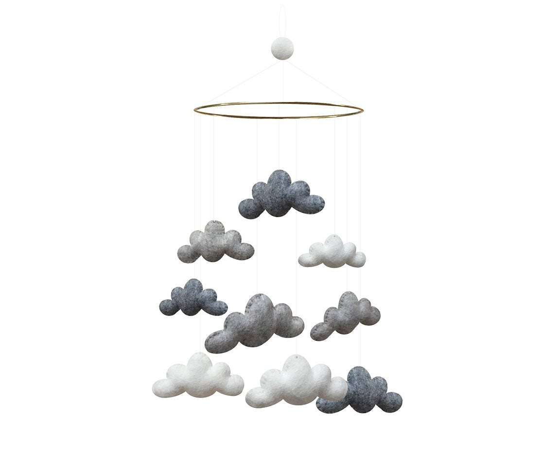 Baby Mobile - Grey Clouods