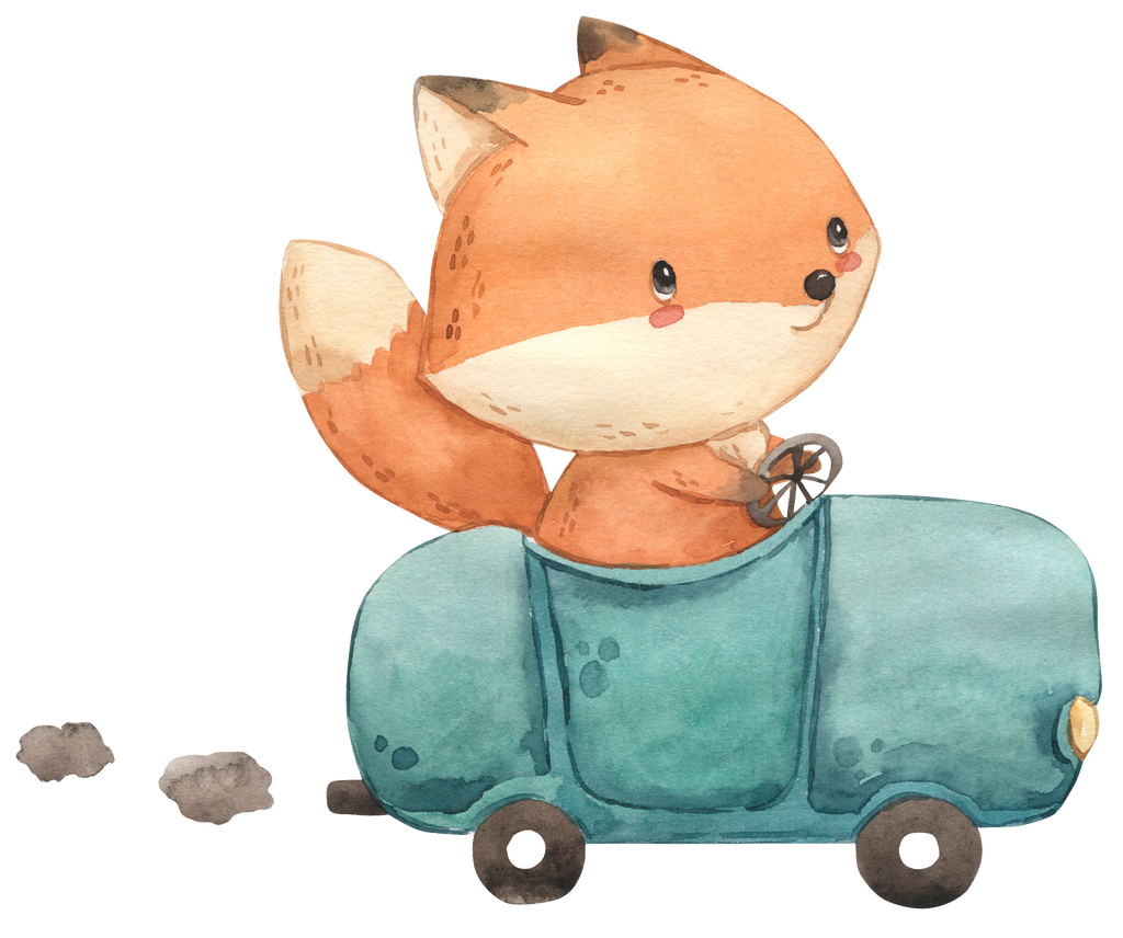 Wandsticker Aufkleber Fuchs mit Auto