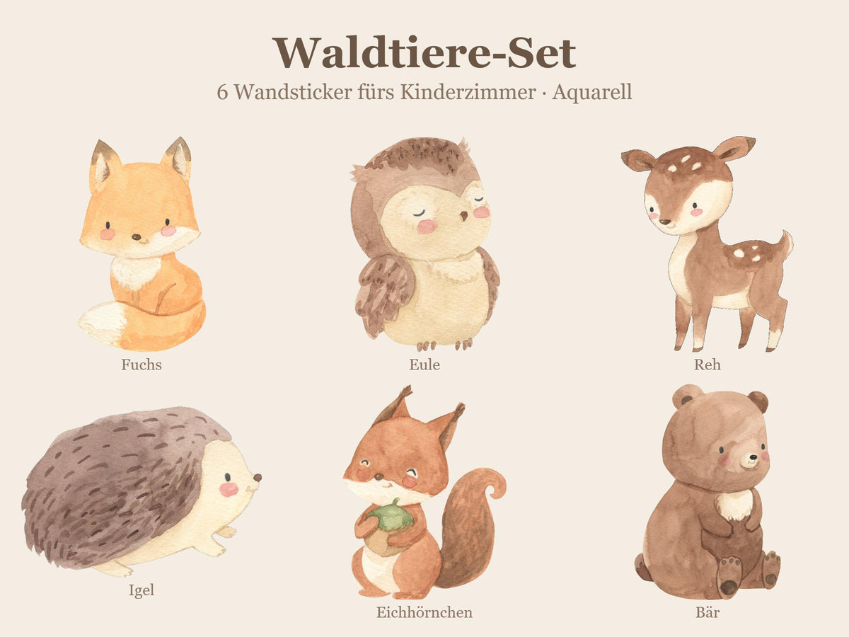 Wandsticker Set Waldtiere Kinderzimmer