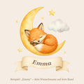 Wandsticker Fuchs auf Mond mit Name