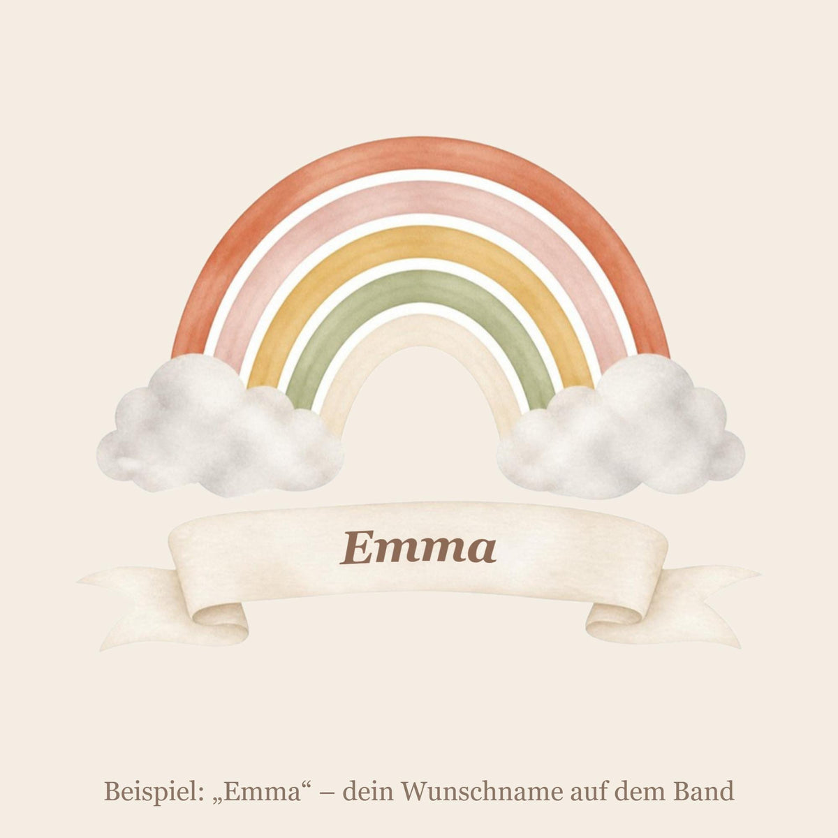 Wandsticker Regenbogen mit Name