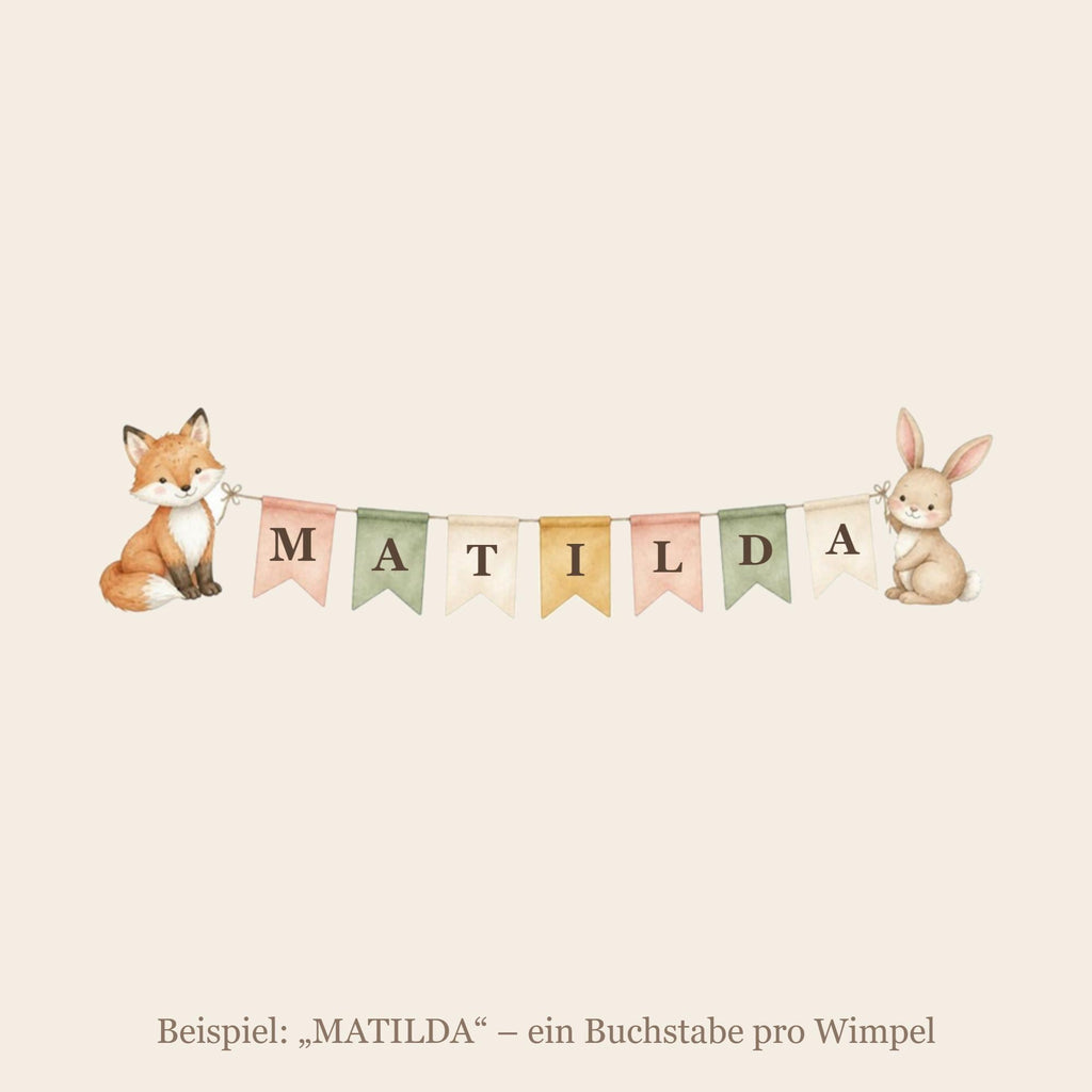 Wimpelkette Wandsticker mit Name