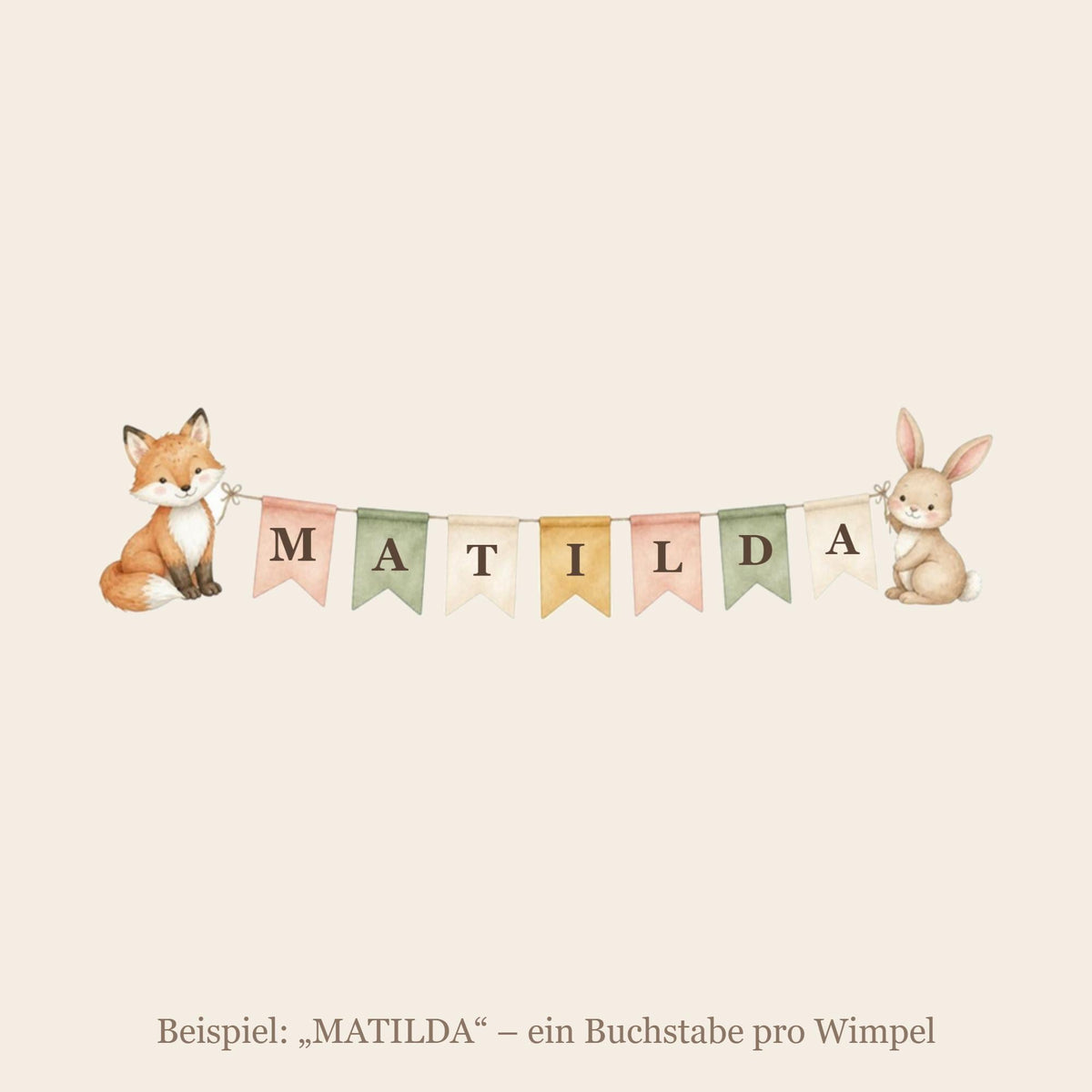 Wimpelkette Wandsticker mit Name