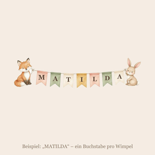 Wimpelkette Wandsticker mit Name