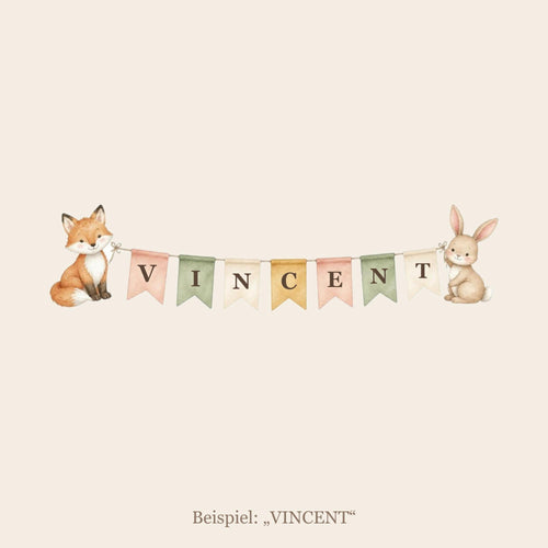 Wimpelkette Wandsticker mit Name