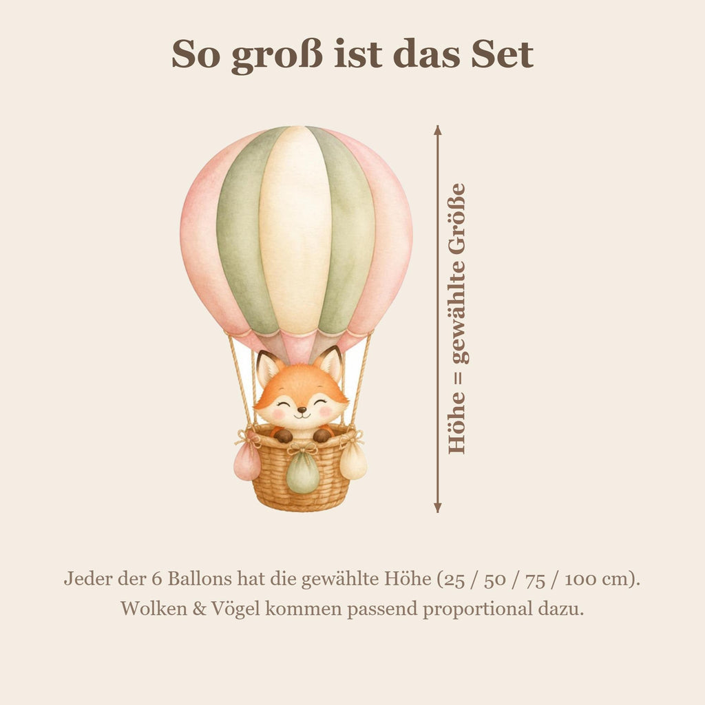 Wandsticker Set Heißluftballon Kinderzimmer