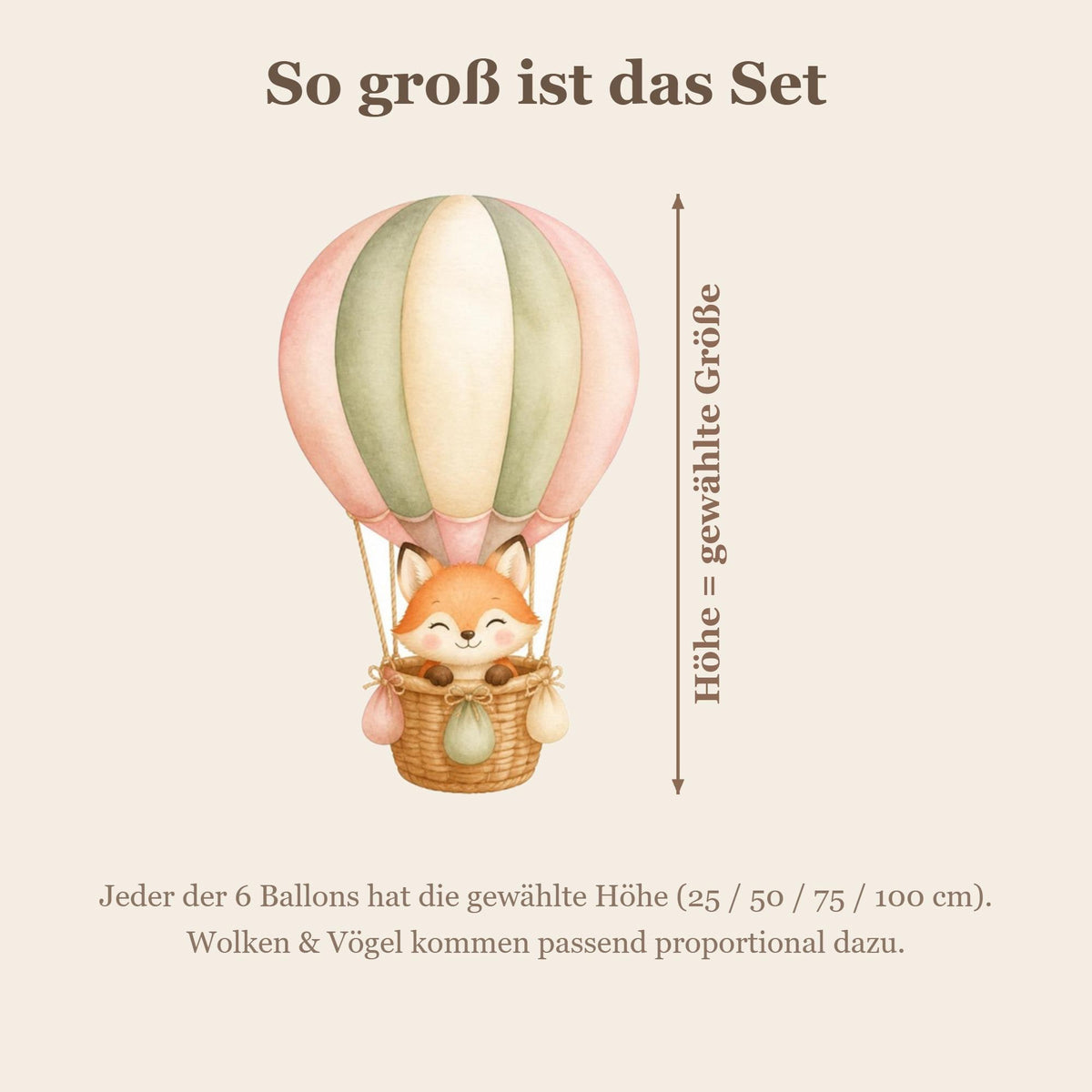 Wandsticker Set Heißluftballon Kinderzimmer