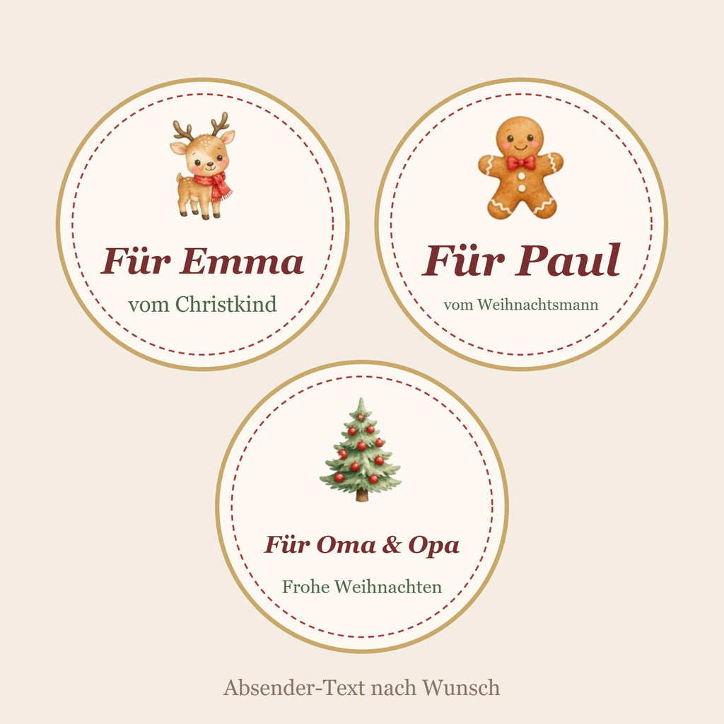 Geschenkaufkleber Weihnachten mit Namen