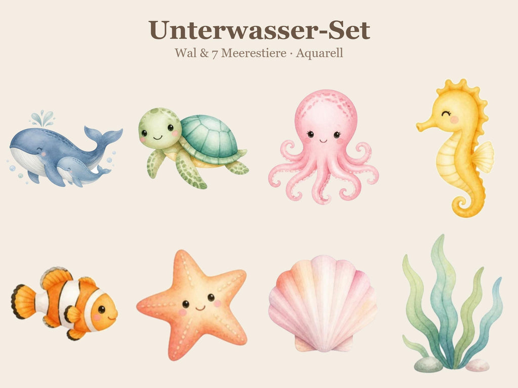 Wandsticker Set Unterwasser Kinderzimmer