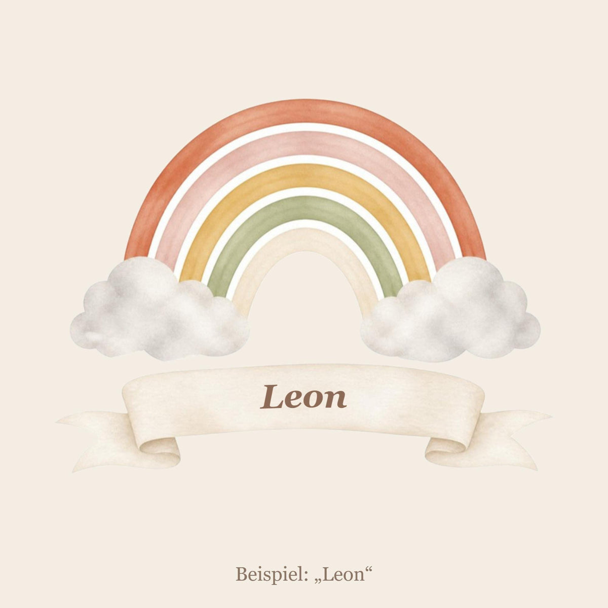 Wandsticker Regenbogen mit Name