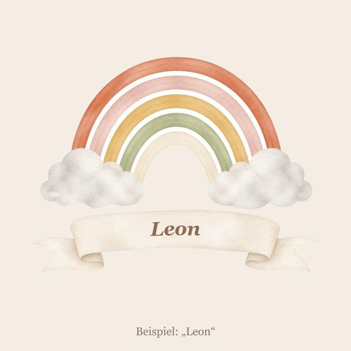 Wandsticker Regenbogen mit Name
