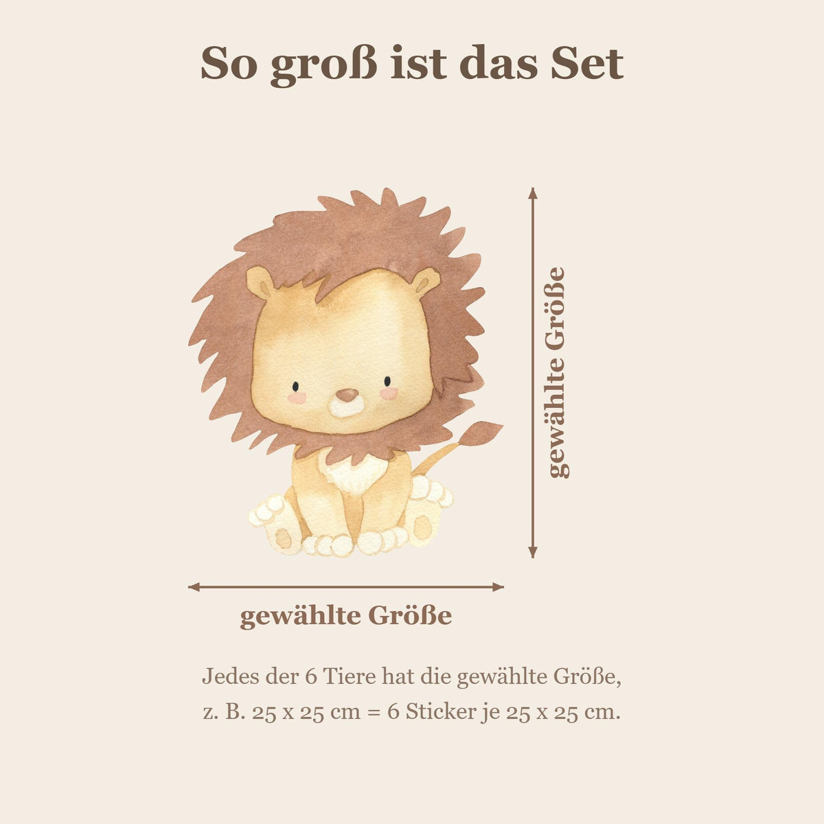 Wandsticker Set Safari Tiere Kinderzimmer