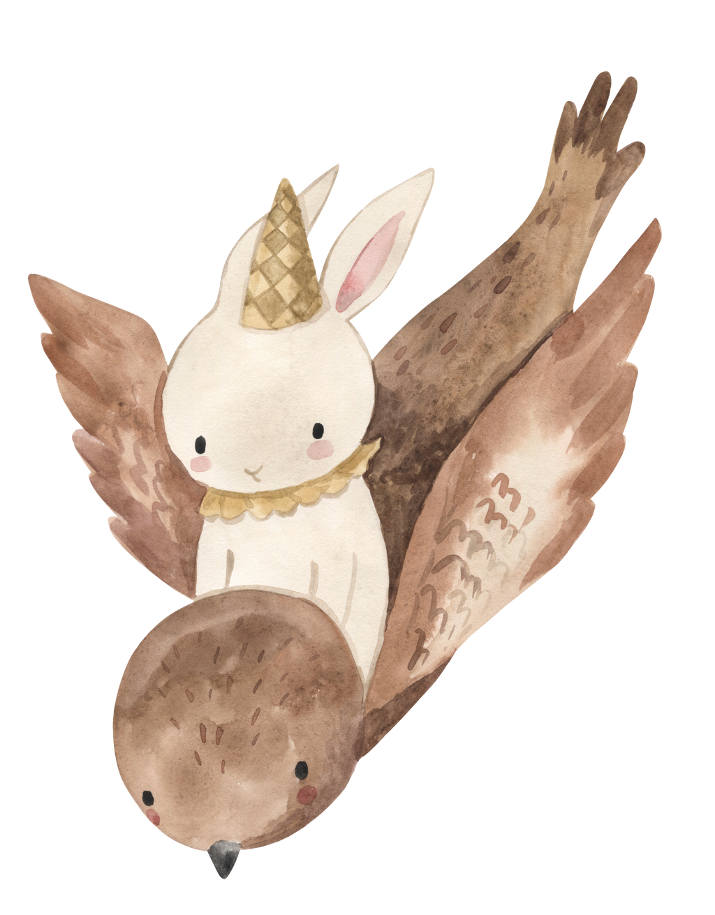 Wandsticker Aufkleber Vogel mit Hase